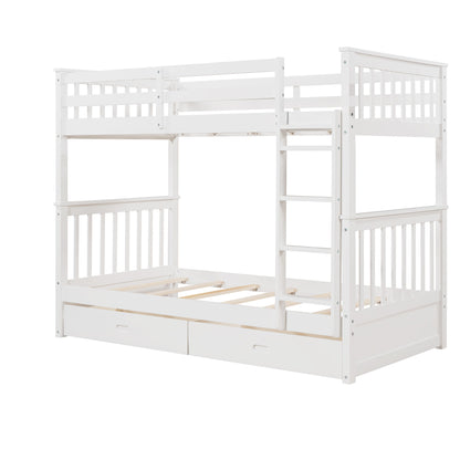 Bunk Bed With Ladders And 2 Storage Drawers - The Sleep Loft - Online Mattress Showroom NYC