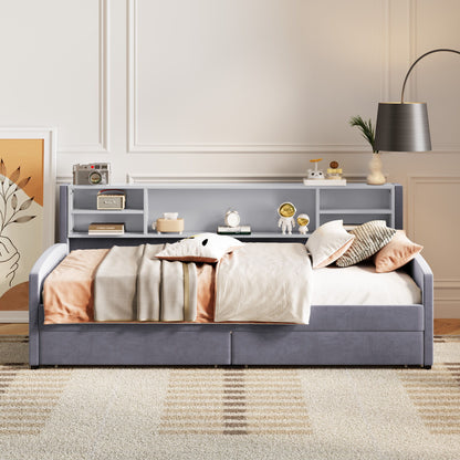 Luxurious Upholstered Platform Bed With Storage Drawers - The Sleep Loft - Online Mattress Showroom NYC