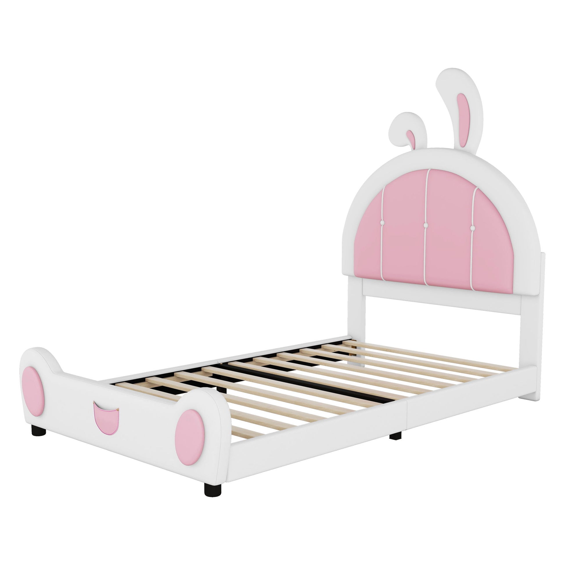 Upholstered Platform Bed With Rabbit Shaped Headboard - The Sleep Loft - Online Mattress Showroom NYC