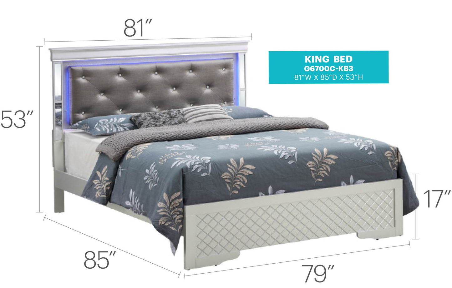 Bed With LED Light Accents Headboard - The Sleep Loft - Online Mattress Showroom NYC