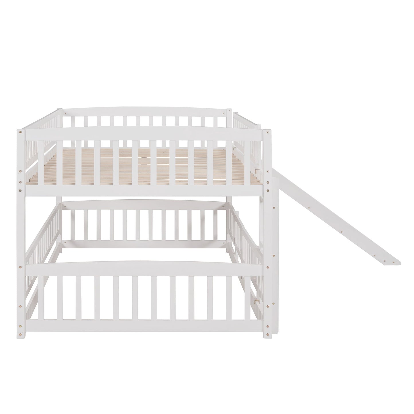 Low Bunk Bed With Slide, Fence And Ladder - The Sleep Loft - Online Mattress Showroom NYC
