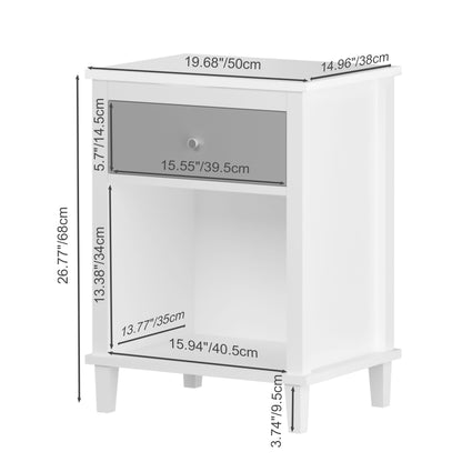Nightstand With 1 Drawer 1 Shelf - The Sleep Loft - Online Mattress Showroom NYC