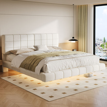 Floating Bed With Light, Soft Touch Surface - The Sleep Loft - Online Mattress Showroom NYC