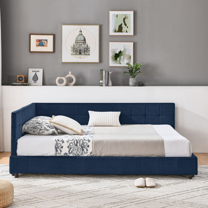 Mid-Century Storage Upholstered Tufted Bed Frame With Backrest And Armrests - The Sleep Loft - Online Mattress Showroom NYC