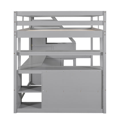 Loft Bed With Desk, Shelves, 2 Drawers, Storage Staircase - The Sleep Loft - Online Mattress Showroom NYC