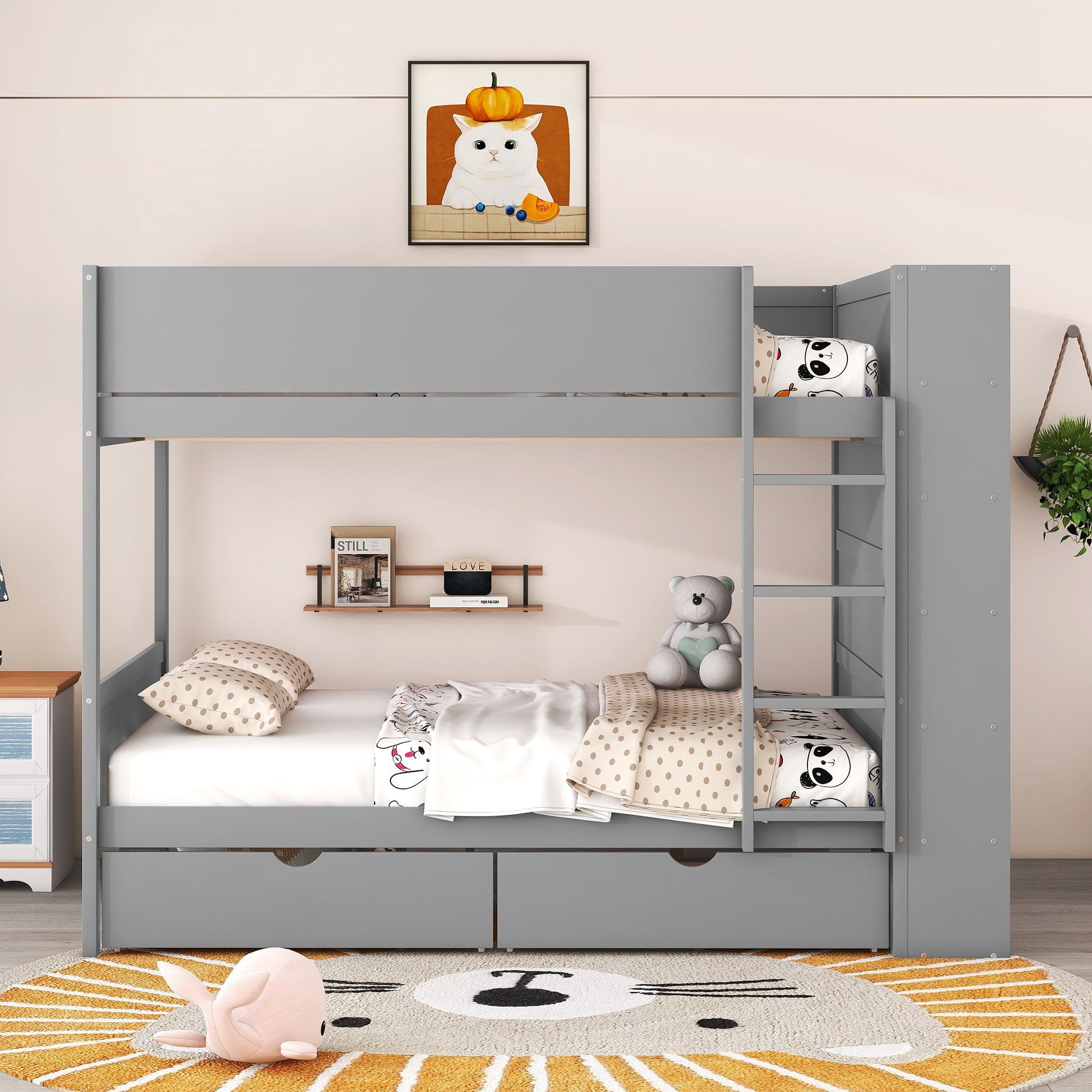 Bunk Bed With 2 Drawers And Multi Layer Cabinet - The Sleep Loft - Online Mattress Showroom NYC