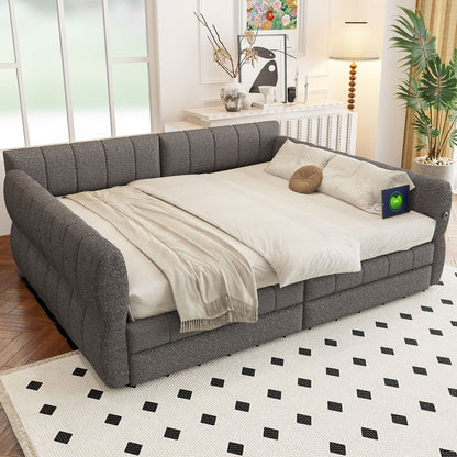 Upholstered Platform Bed With USB Charging