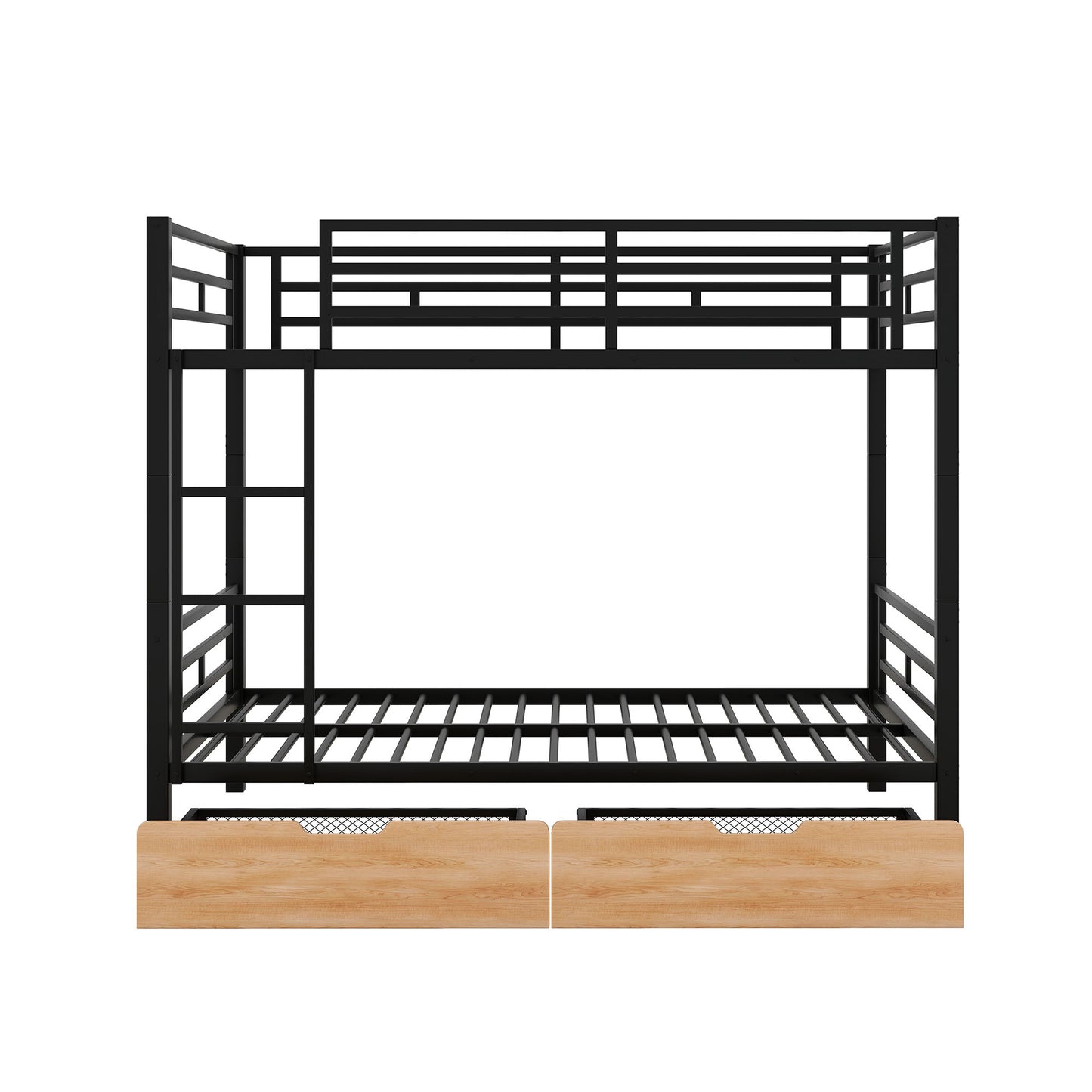 Full Size Convertible Bunk Bed With 2 Drawers Durable - Black - The Sleep Loft - Online Mattress Showroom NYC