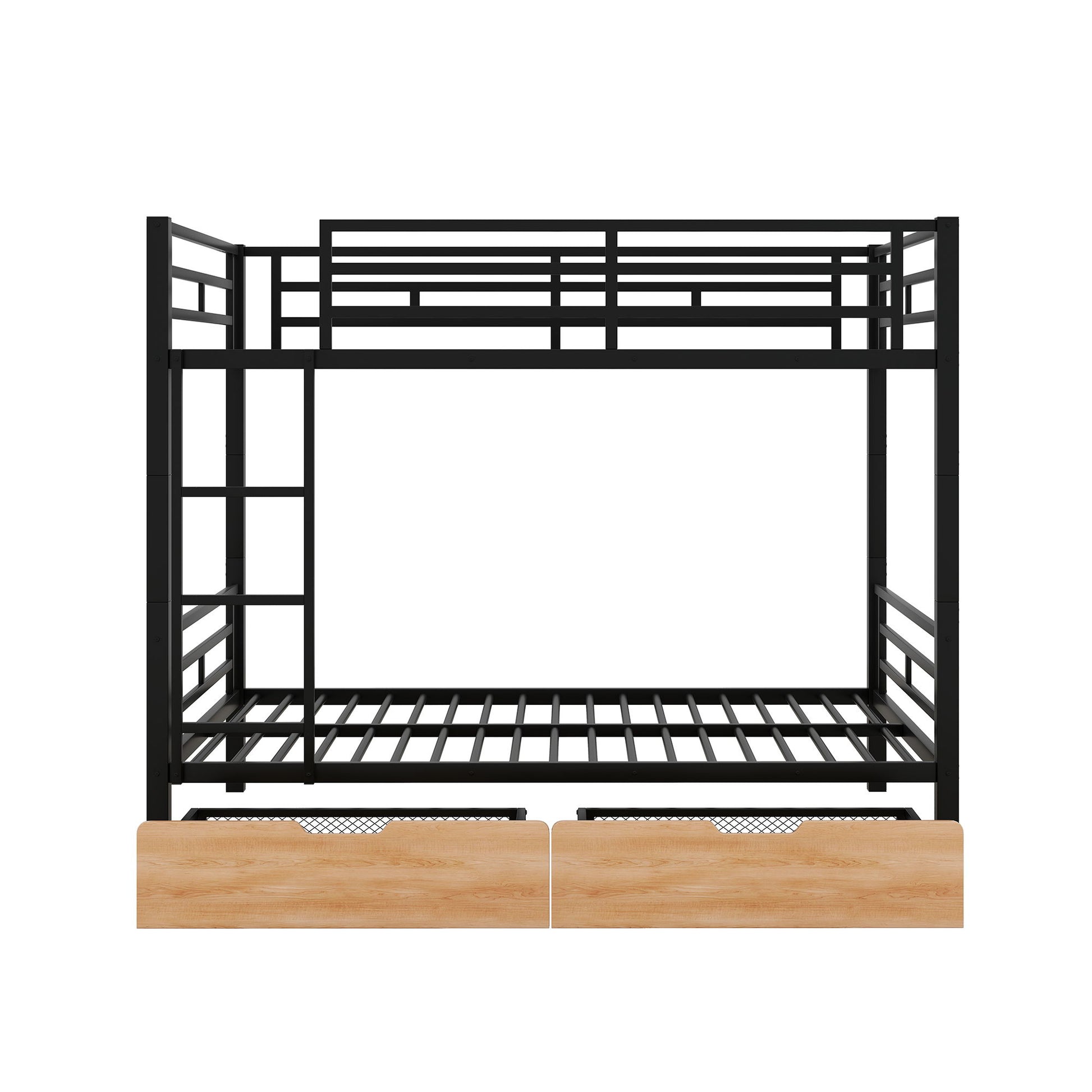 Full Size Convertible Bunk Bed With 2 Drawers Durable - Black - The Sleep Loft - Online Mattress Showroom NYC