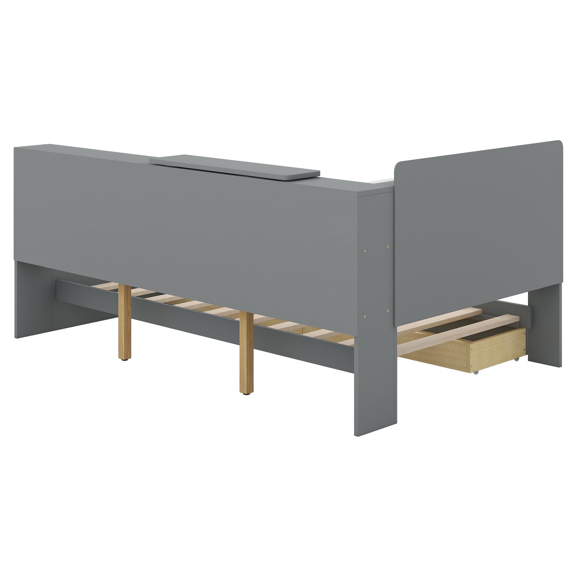 Platform Bed With Storage Headboard, Shelves And 2 Drawers - The Sleep Loft - Online Mattress Showroom NYC