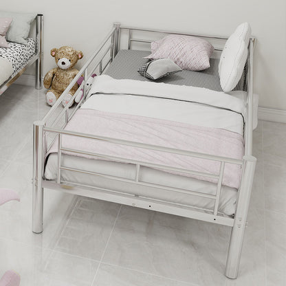 Metal Bunk Bed For Kids, Convertible Bedframe With Ladders & Guardrail - The Sleep Loft - Online Mattress Showroom NYC