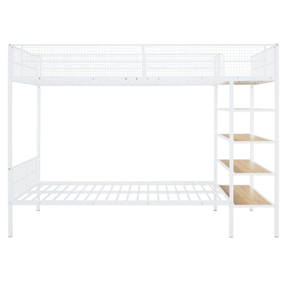 Bunk Bed With 5 Tier Shelves - The Sleep Loft - Online Mattress Showroom NYC