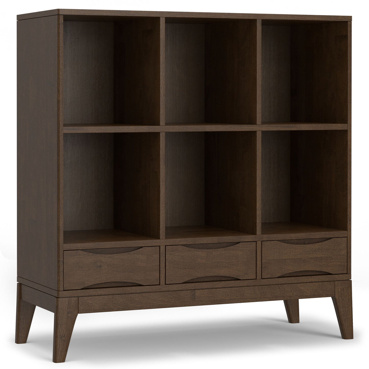 Harper - Low 6 Cube Storage With Drawers - Walnut Brown - The Sleep Loft - Online Mattress Showroom NYC