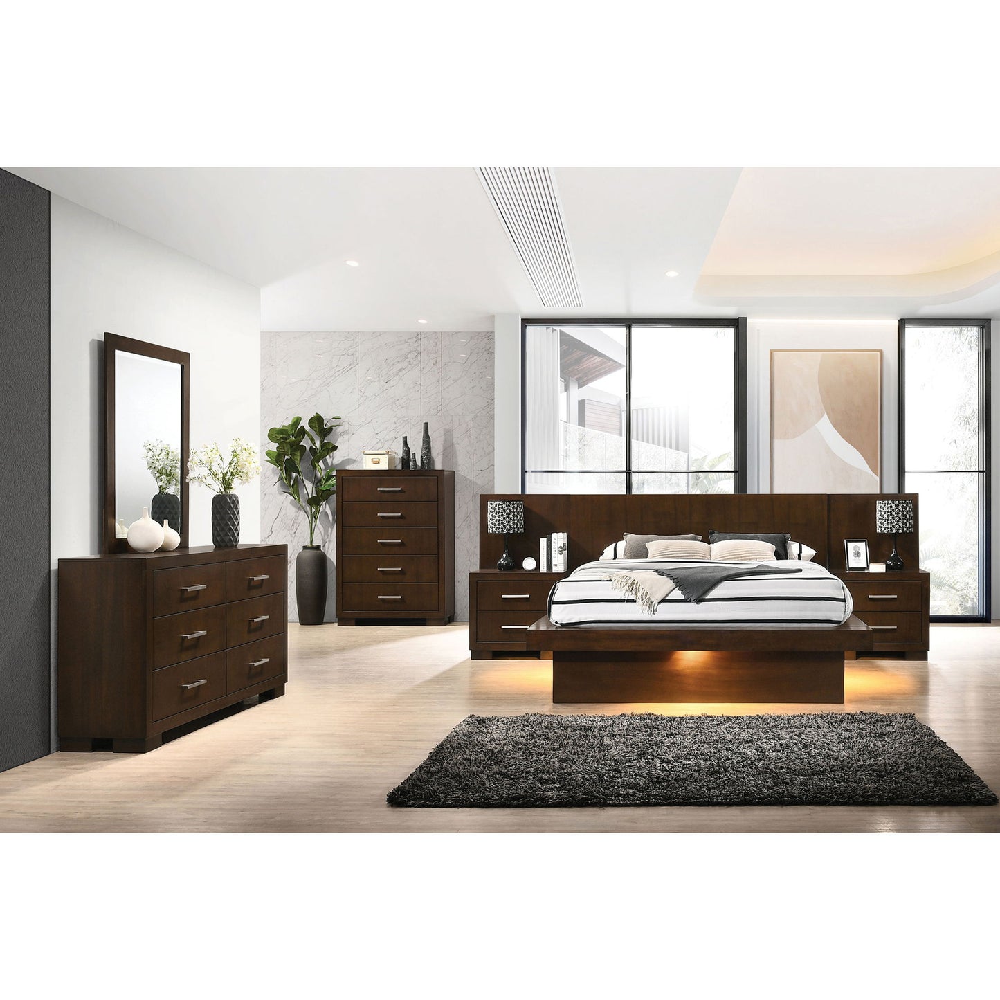 Tokyo - LED Panel Bed With Structured Headboard - The Sleep Loft - Online Mattress Showroom NYC