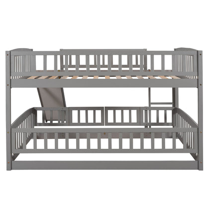 Low Bunk Bed With Slide, Fence And Ladder - The Sleep Loft - Online Mattress Showroom NYC