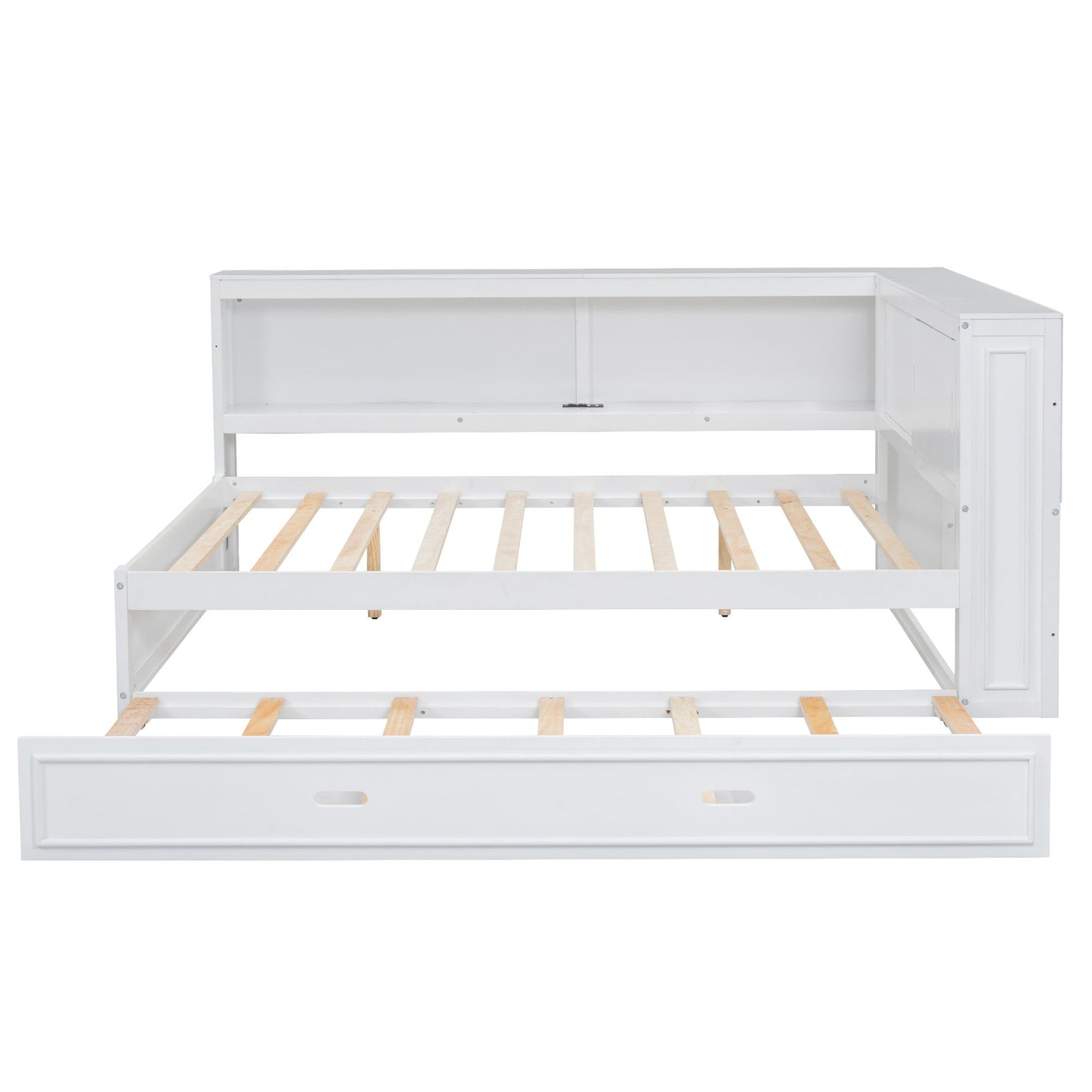 Daybed With Storage Shelves, LED, USB, And Trundle - The Sleep Loft - Online Mattress Showroom NYC