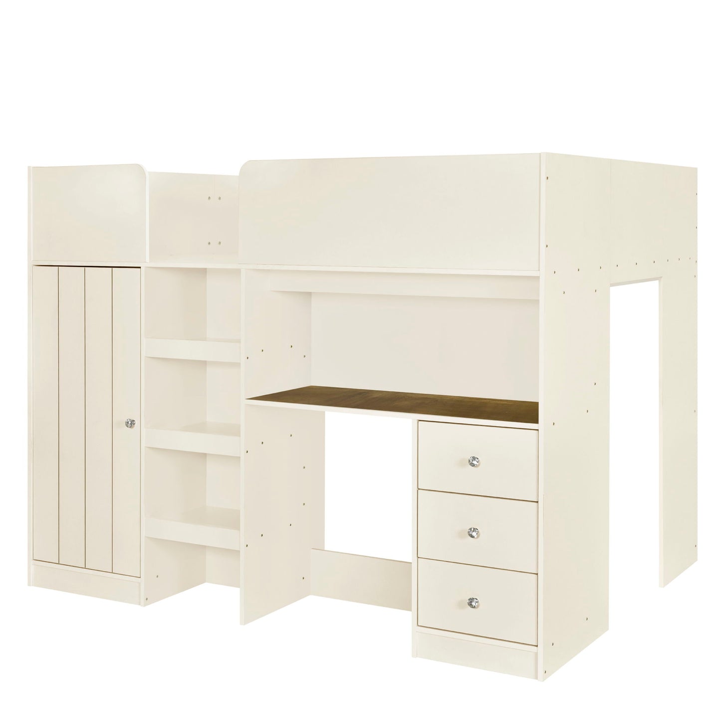 Loft Bed With Built In Wardrobe, Desk, Shelves, And Drawers - The Sleep Loft - Online Mattress Showroom NYC