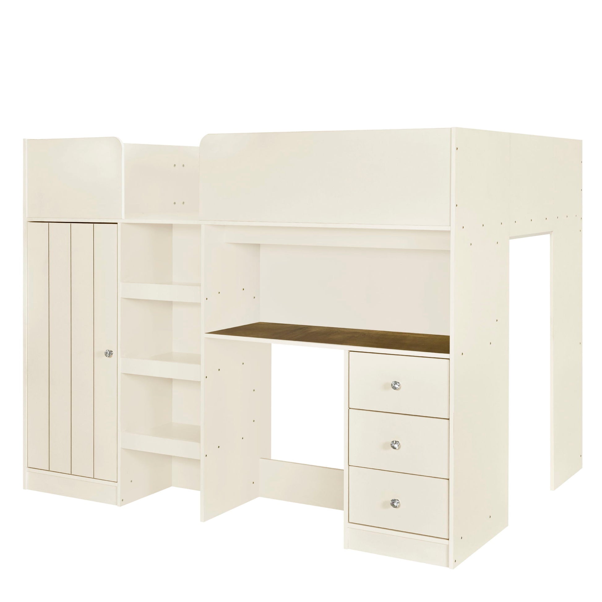 Loft Bed With Built In Wardrobe, Desk, Shelves, And Drawers - The Sleep Loft - Online Mattress Showroom NYC