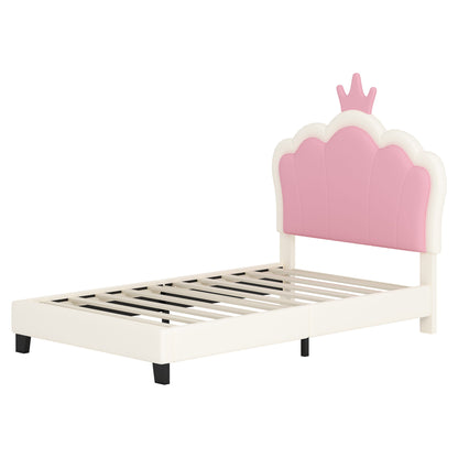 Upholstered Princess Platform Bed With Crown Headboard - The Sleep Loft - Online Mattress Showroom NYC