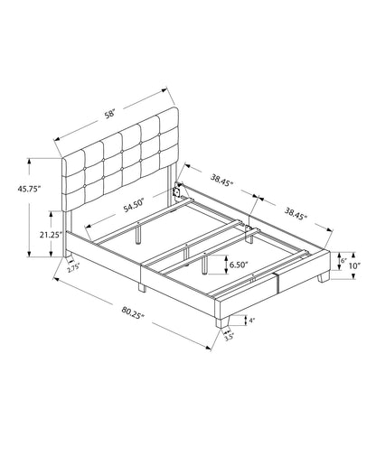Bed, Upholstered, Frame Only, Transitional - The Sleep Loft - Online Mattress Showroom NYC