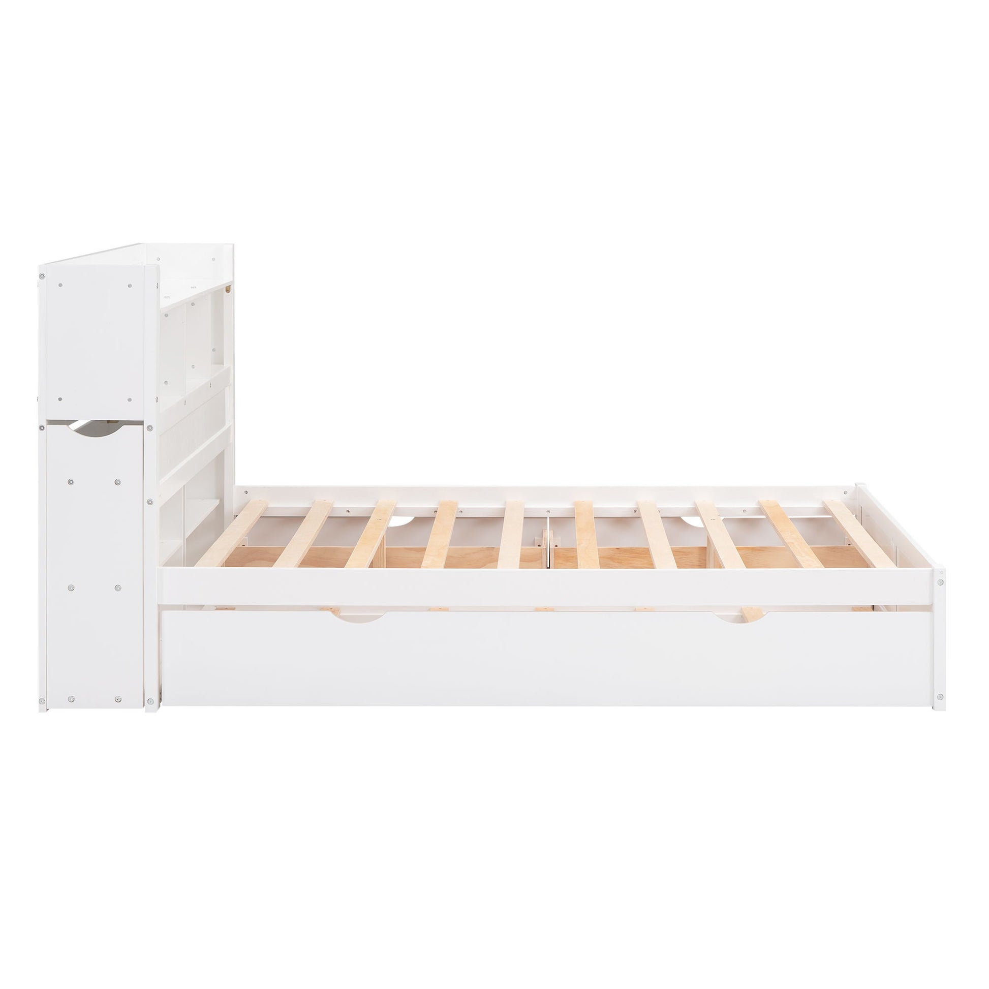 Storage Platform Bed With Pull Out Shelves, Trundle, And 2 Drawers - The Sleep Loft - Online Mattress Showroom NYC