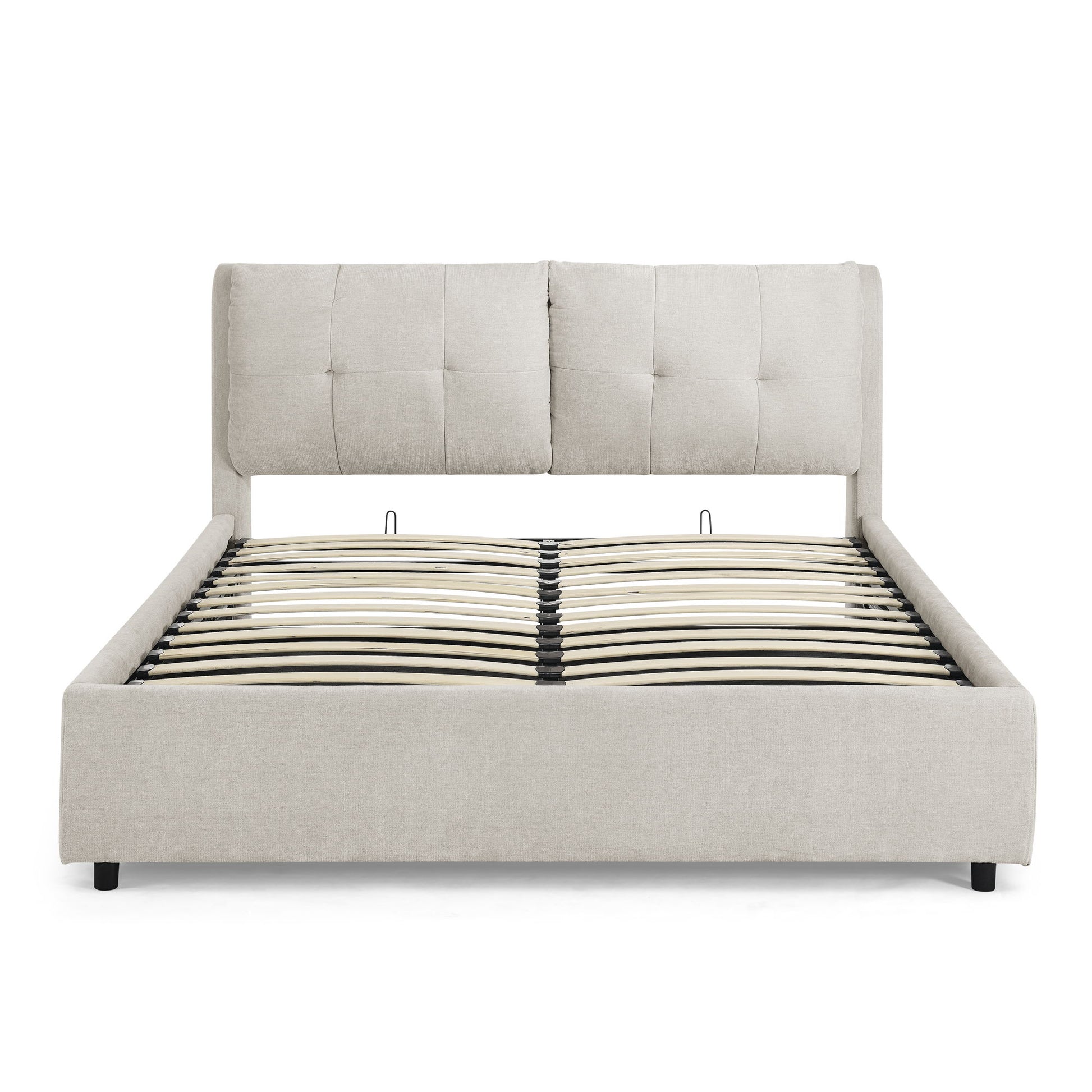 Storage Upholstered Hydraulic Platform Bed With Integrated Headboard - The Sleep Loft - Online Mattress Showroom NYC