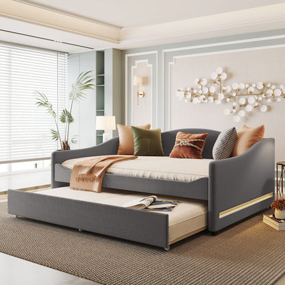 Upholstered Daybed With Light And Trundle - The Sleep Loft - Online Mattress Showroom NYC