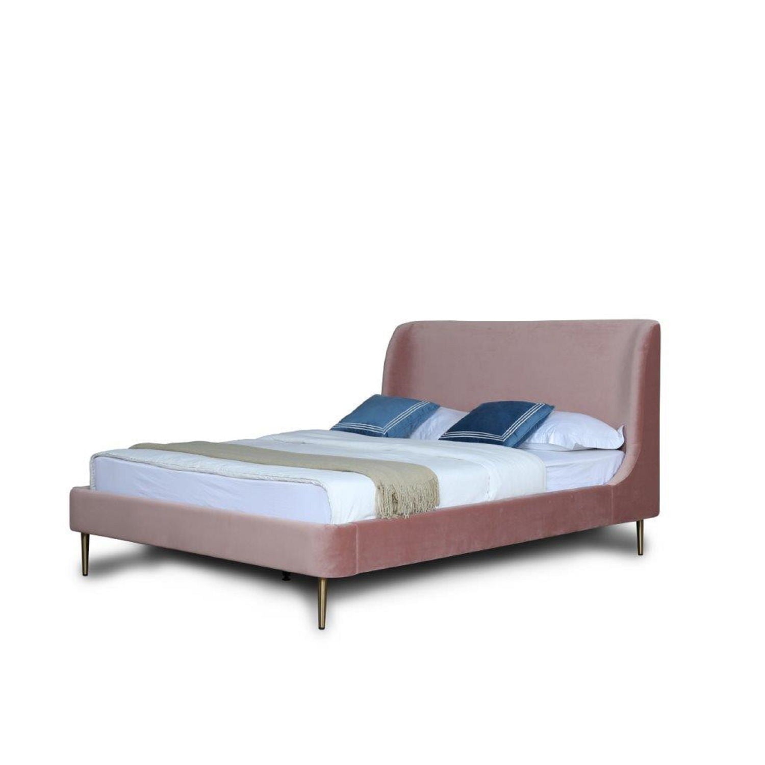 Upholstered Bed With Curved Headboard - The Sleep Loft - Online Mattress Showroom NYC