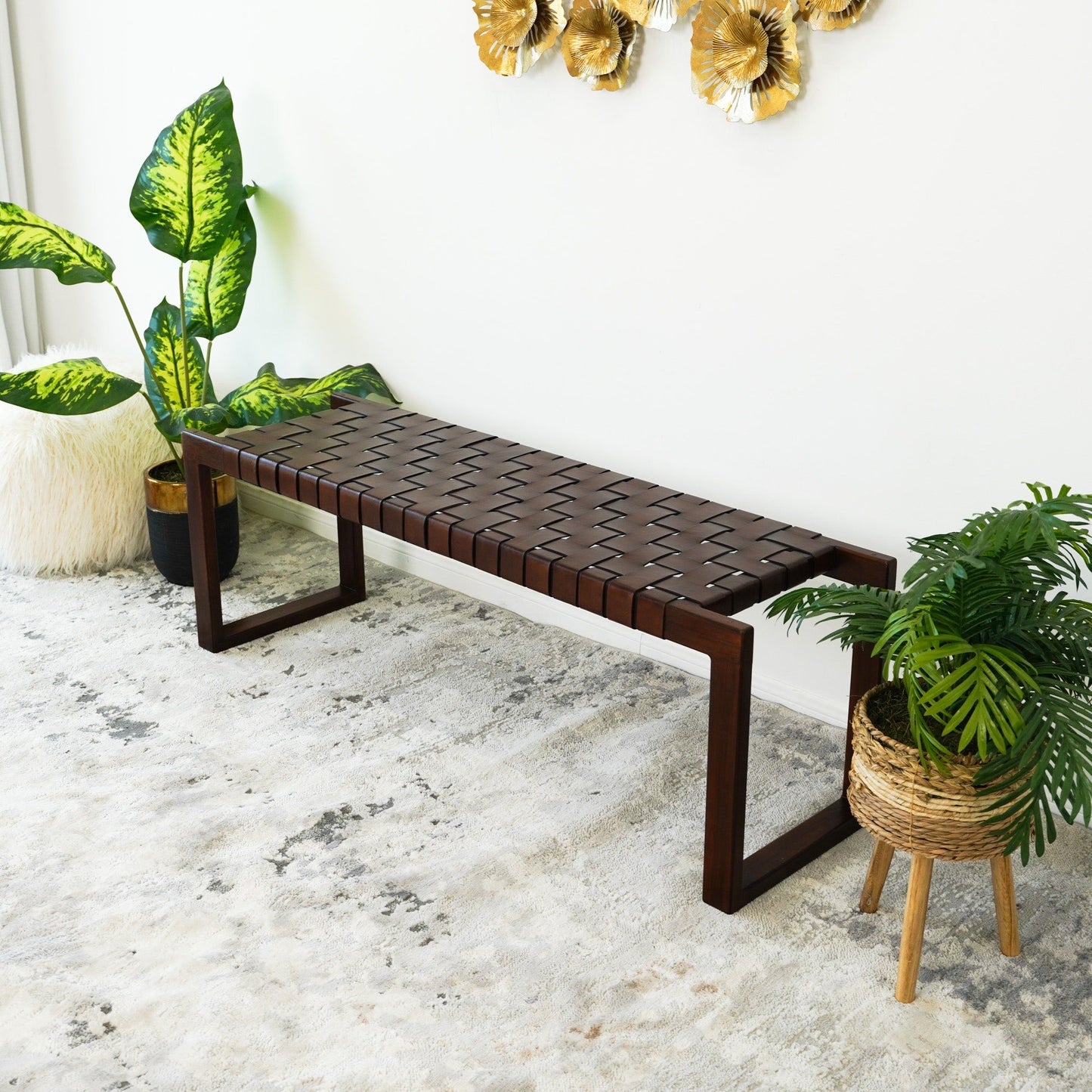 Christina - Bench - Cognac / Dark Brown / Tan - The Sleep Loft - Online Mattress Showroom NYC