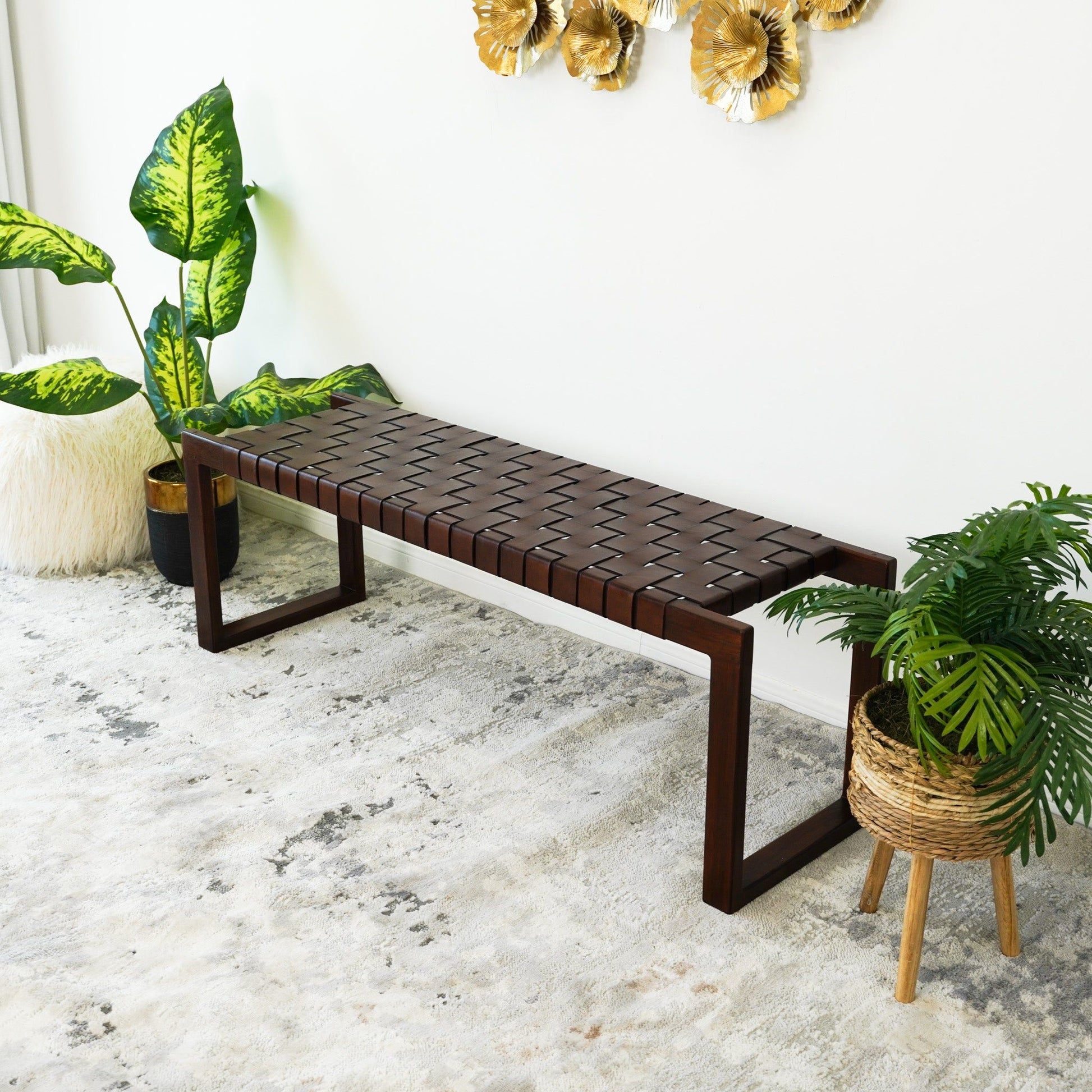 Christina - Bench - Cognac / Dark Brown / Tan - The Sleep Loft - Online Mattress Showroom NYC