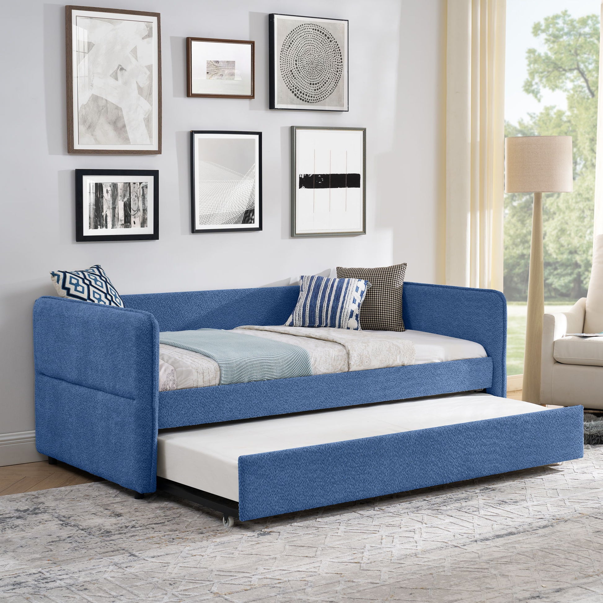 Upholstered Daybed With Pop Up Trundle - The Sleep Loft - Online Mattress Showroom NYC