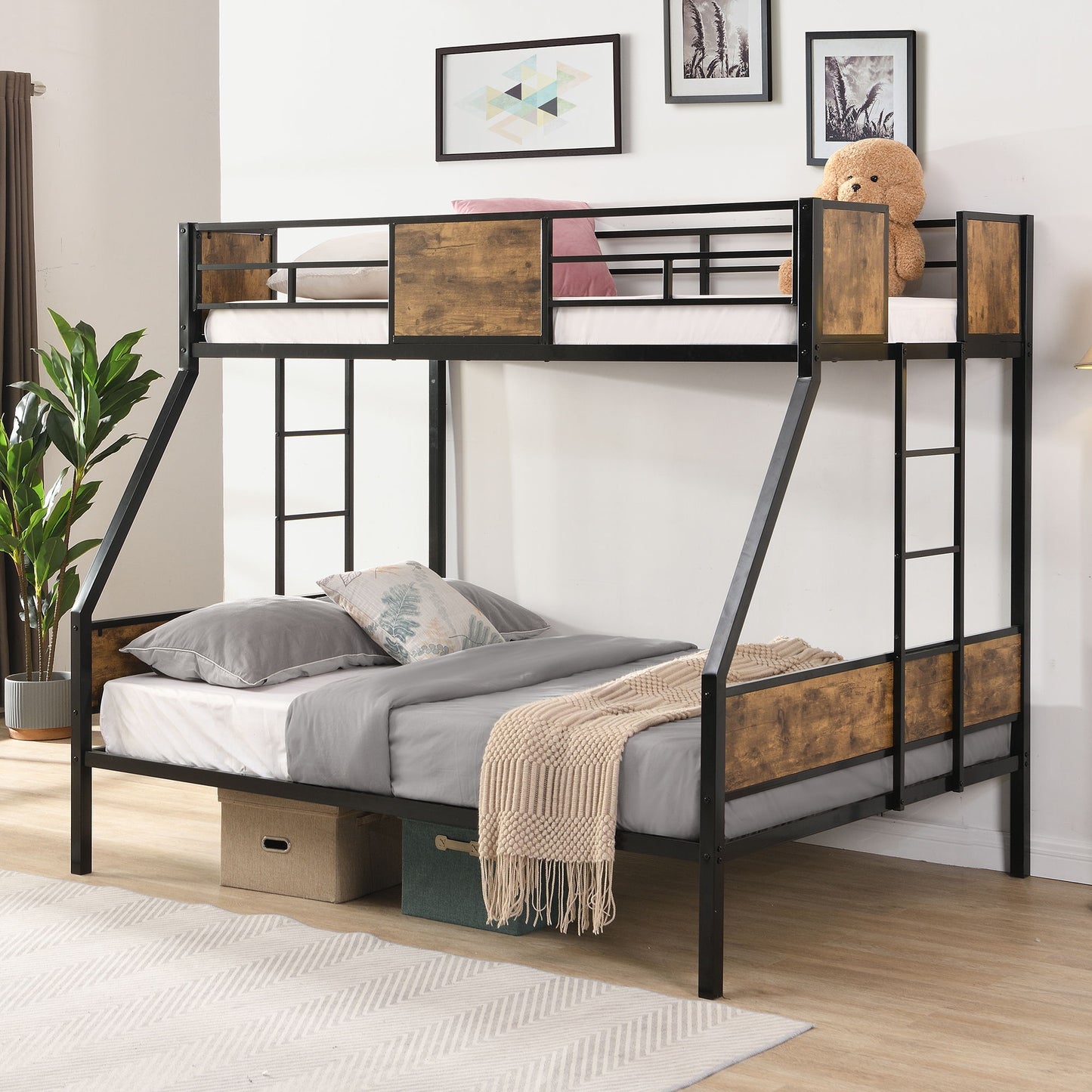 Modern Metal Bunk Bed With Dual Side Ladder And Metal Desig - The Sleep Loft - Online Mattress Showroom NYC