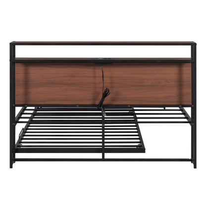 Platform Bed Frame With Trundle, USB Ports And Slat Support, No Box Spring Needed - The Sleep Loft - Online Mattress Showroom NYC