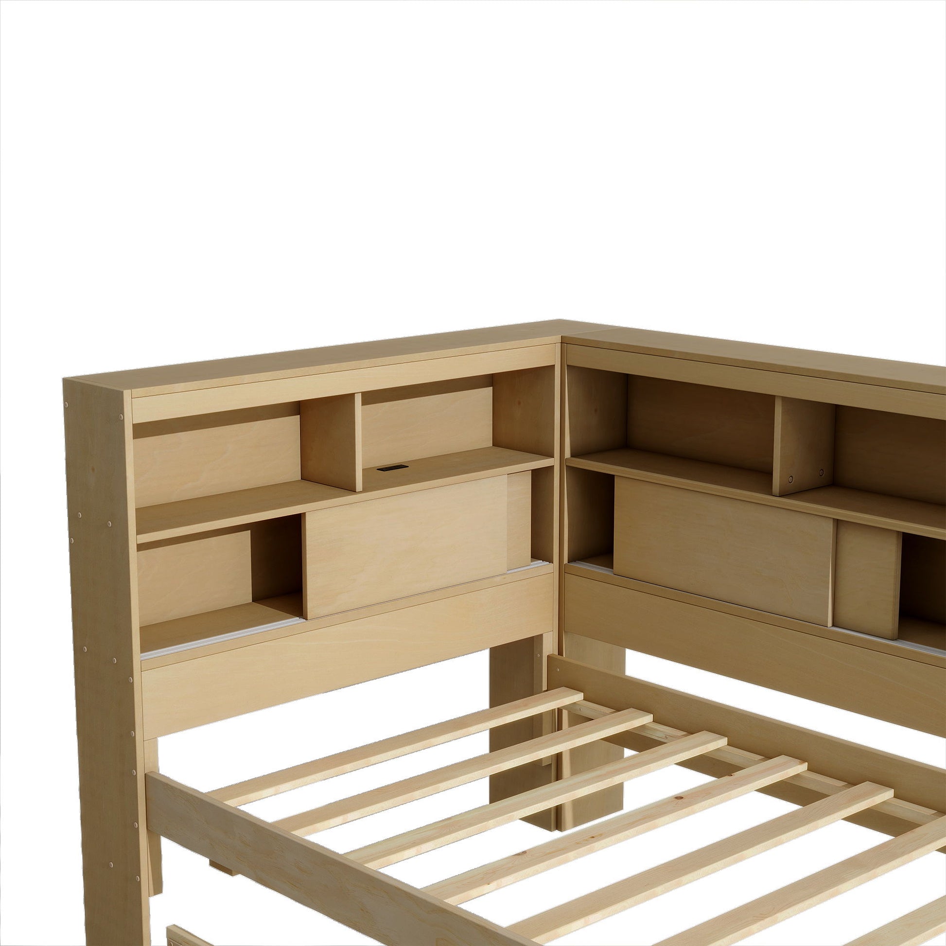 Daybed With Storage Shelves, USB Charging, And Trundle Bed - The Sleep Loft - Online Mattress Showroom NYC