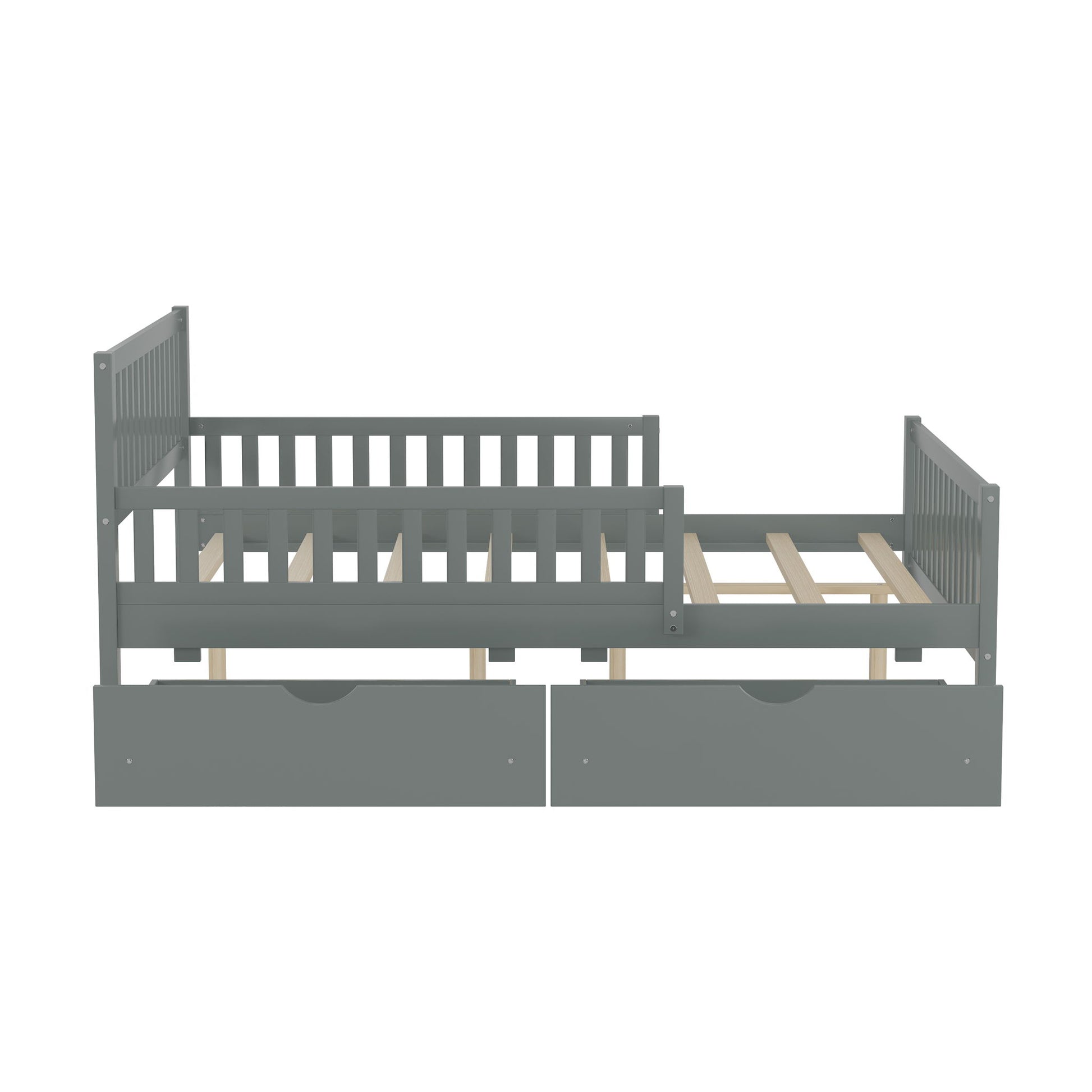 Platform Bed With Guardrails On Both Sides And 2 Storage Drawers - The Sleep Loft - Online Mattress Showroom NYC