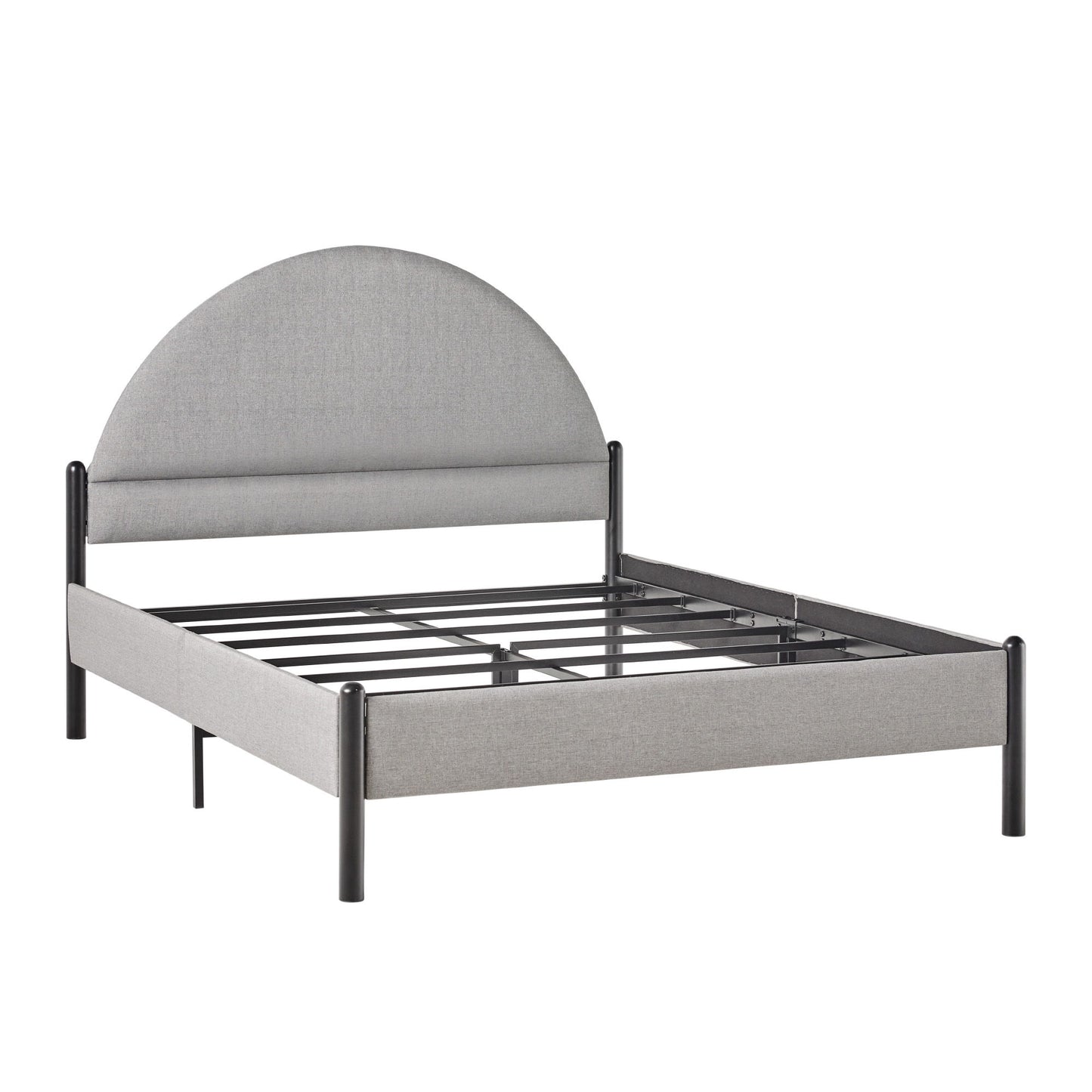 Bed Modern Upholstered Curved Headboard - The Sleep Loft - Online Mattress Showroom NYC