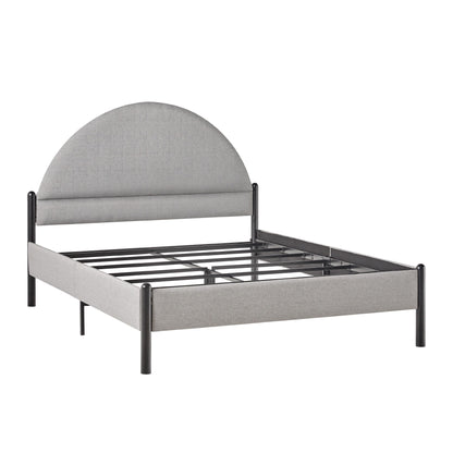 Bed Modern Upholstered Curved Headboard - The Sleep Loft - Online Mattress Showroom NYC