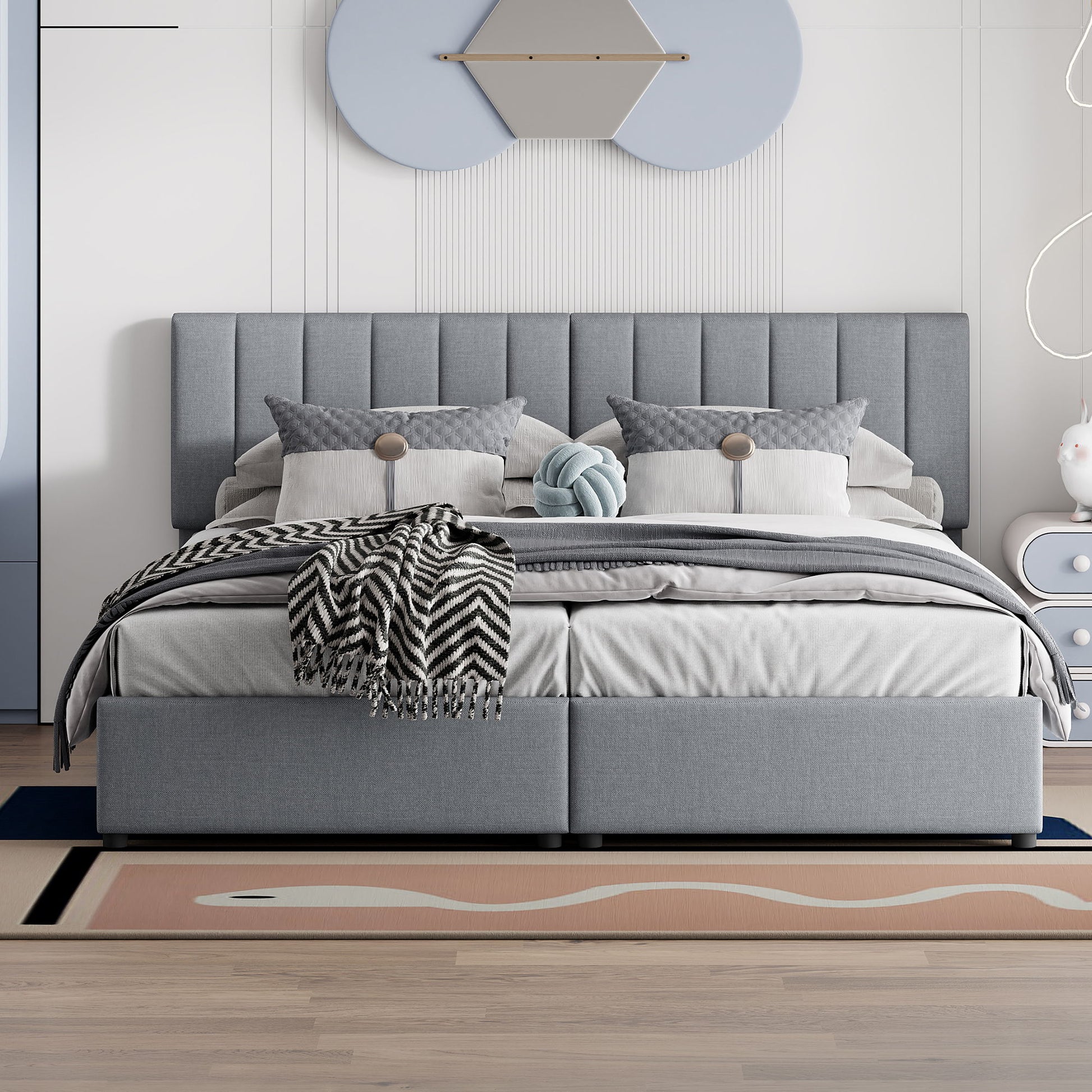 Upholstered Platform Bed With A Hydraulic Storage System - The Sleep Loft - Online Mattress Showroom NYC