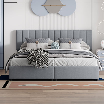 Upholstered Platform Bed With A Hydraulic Storage System - The Sleep Loft - Online Mattress Showroom NYC