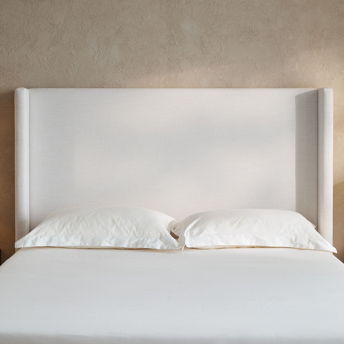 Hosford - Minimalist Canvas Upholstered Wingback Bed - The Sleep Loft - Online Mattress Showroom NYC