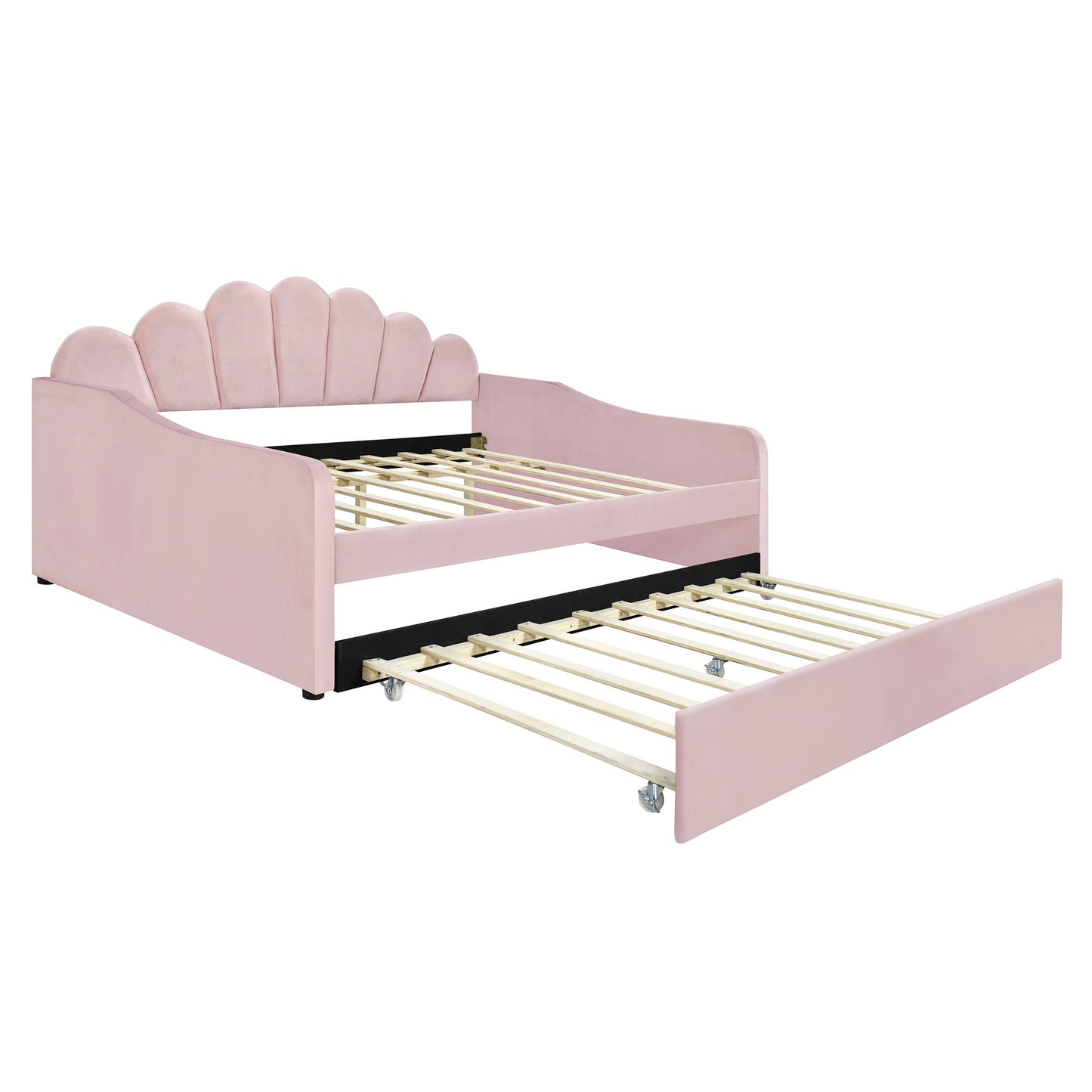 Upholstery Daybed Frame With Shell Shaped Backrest - The Sleep Loft - Online Mattress Showroom NYC