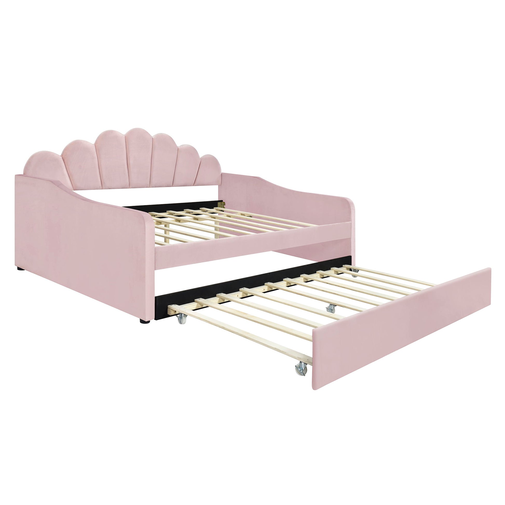 Upholstery Daybed Frame With Shell Shaped Backrest - The Sleep Loft - Online Mattress Showroom NYC