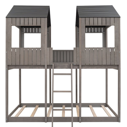 Bunk Bed With Roof, Window, Guardrail, Ladder - The Sleep Loft - Online Mattress Showroom NYC