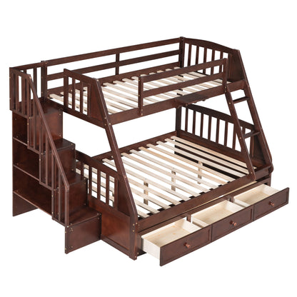 Bunk Bed With Drawers, Ladder And Storage Staircase - The Sleep Loft - Online Mattress Showroom NYC