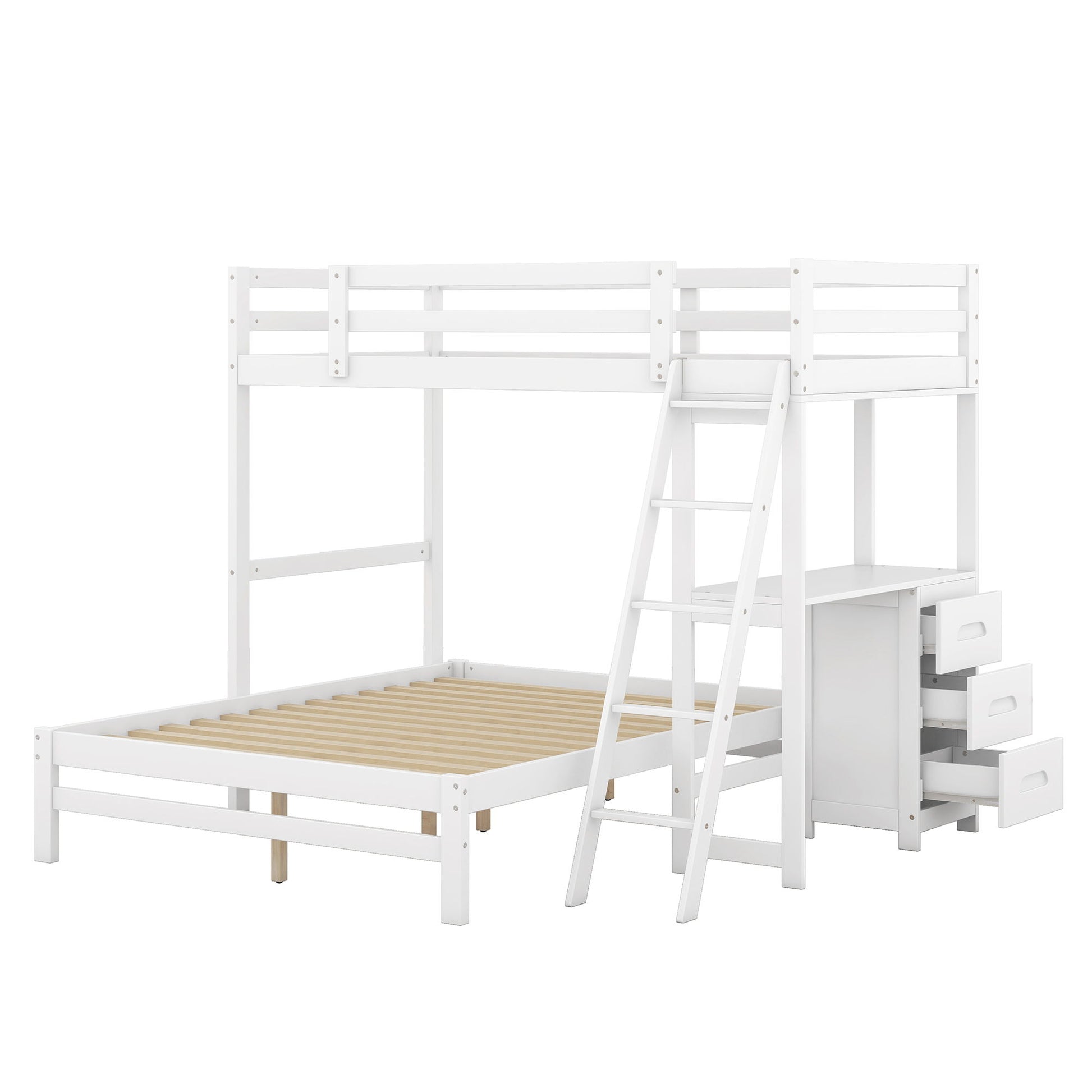 Bunk Bed With Built In Desk And 3 Drawers - The Sleep Loft - Online Mattress Showroom NYC
