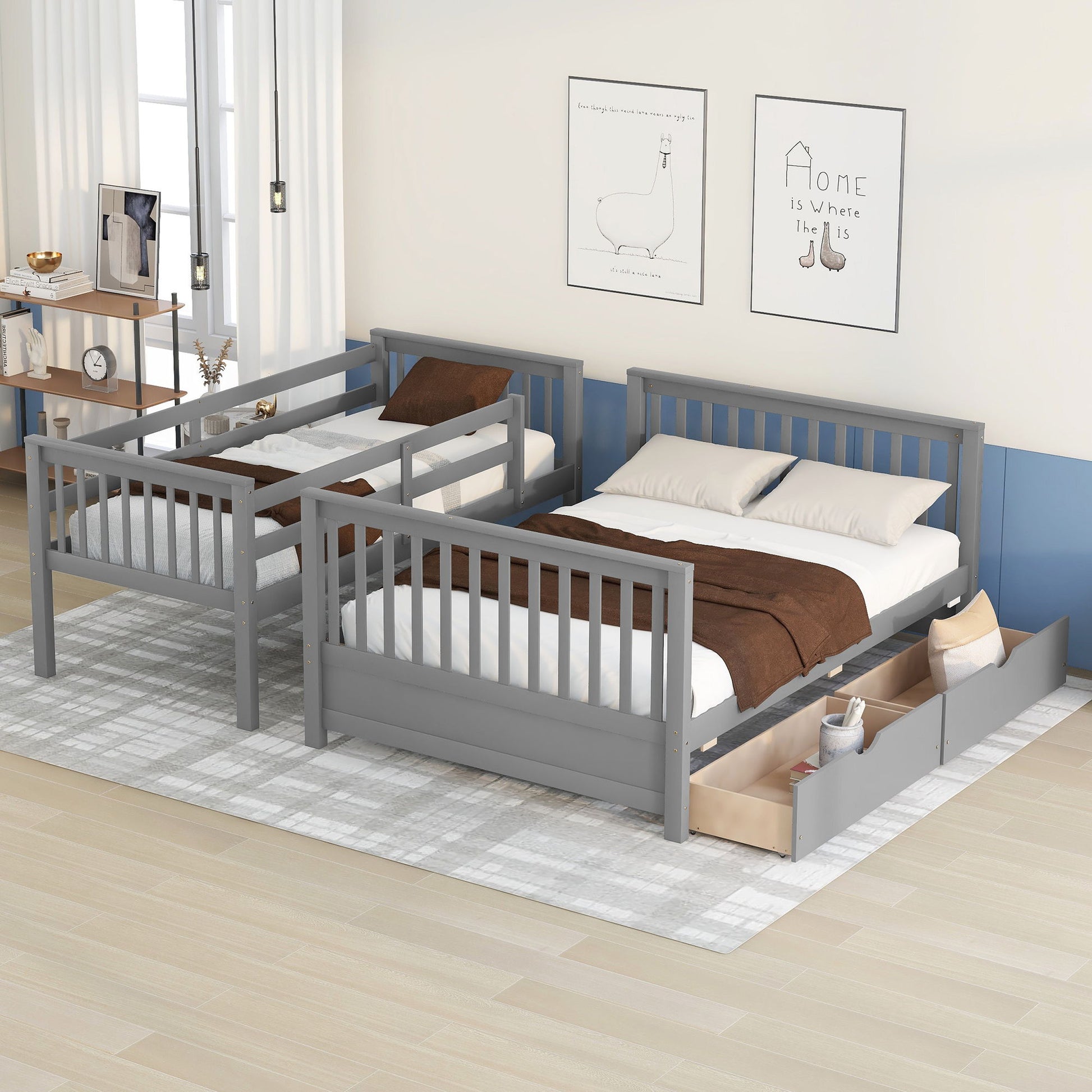Bunk Bed With Ladders And 2 Storage Drawers - The Sleep Loft - Online Mattress Showroom NYC