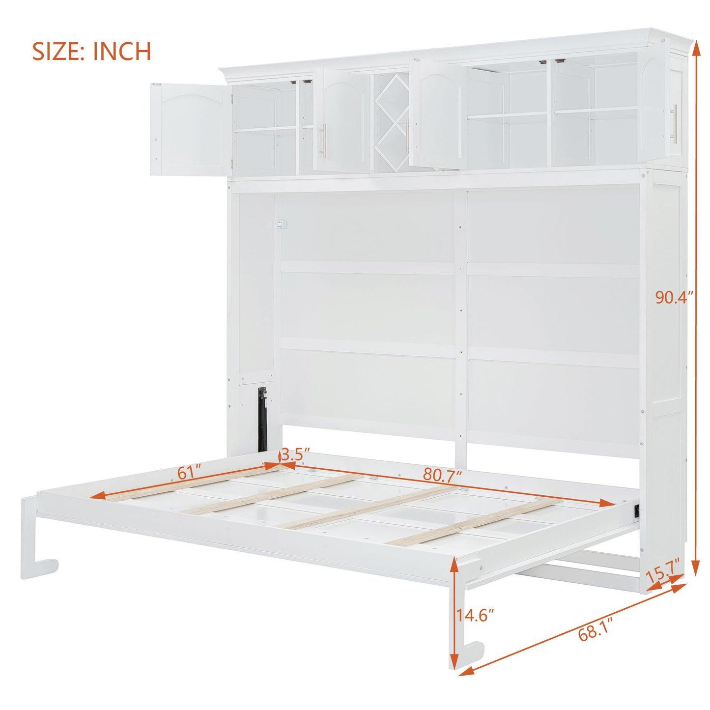 Murphy Wall Bed With Top Cabinets & Wine Rack - The Sleep Loft - Online Mattress Showroom NYC