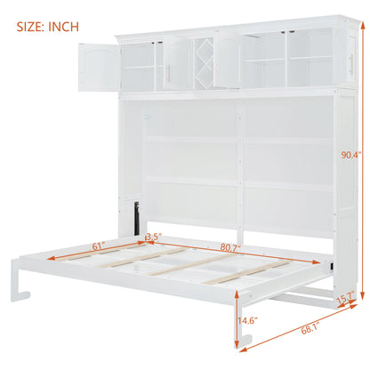 Murphy Wall Bed With Top Cabinets & Wine Rack - The Sleep Loft - Online Mattress Showroom NYC