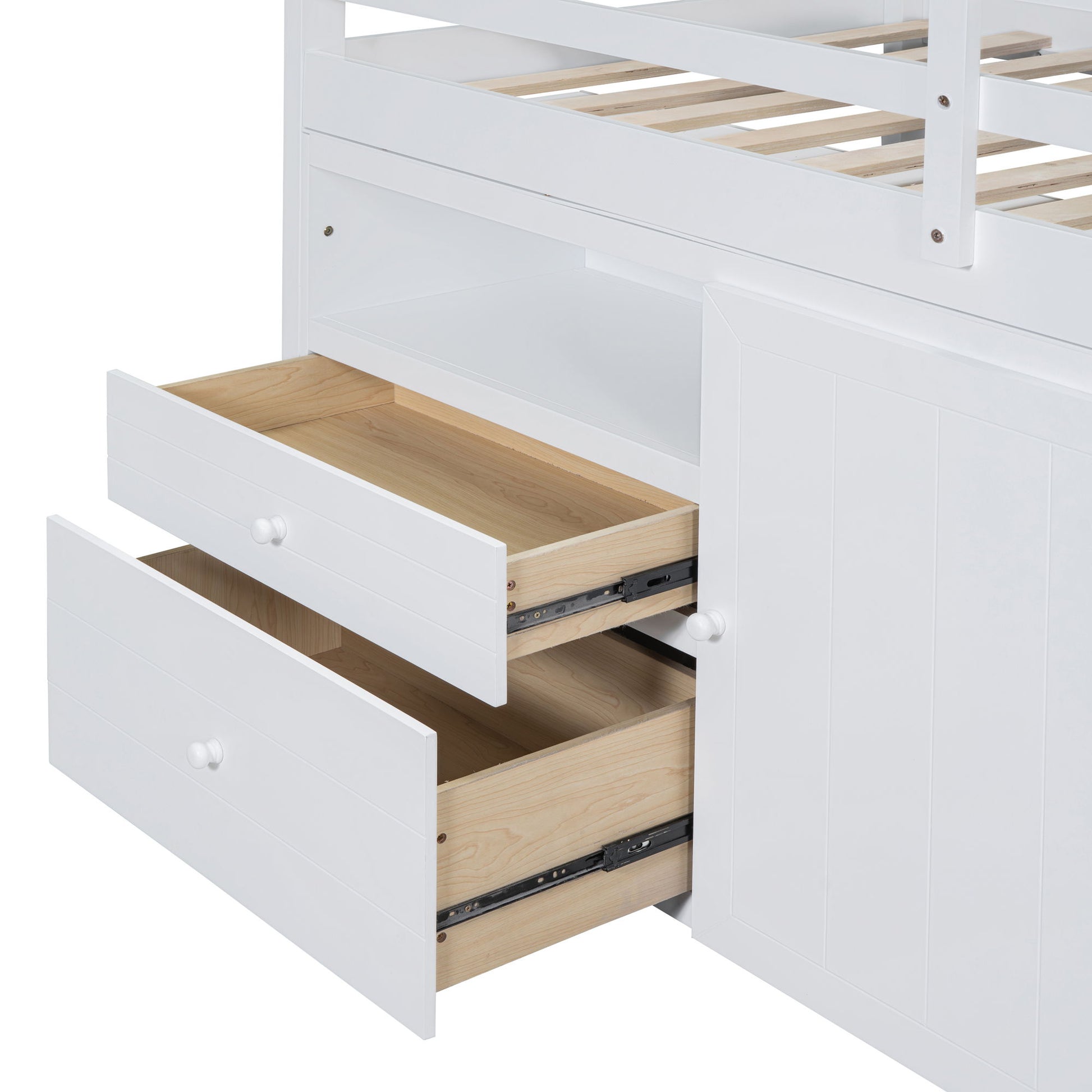 Loft Bed With 4 Drawers, Underneath Cabinet And Shelves - The Sleep Loft - Online Mattress Showroom NYC