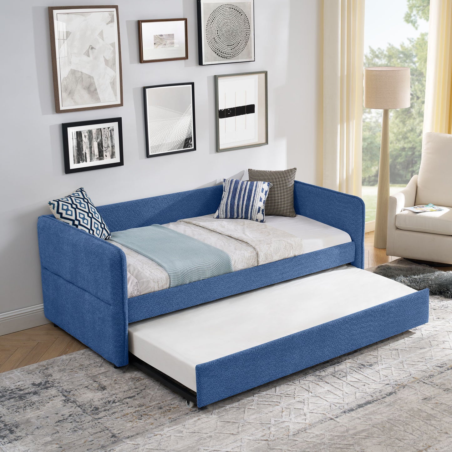 Upholstered Daybed With Pop Up Trundle - The Sleep Loft - Online Mattress Showroom NYC